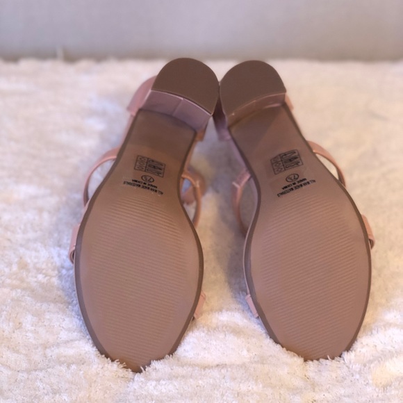 Shoe LaLa Nude Open Toed Shoe with Tapered Heel - Picture 6 of 8